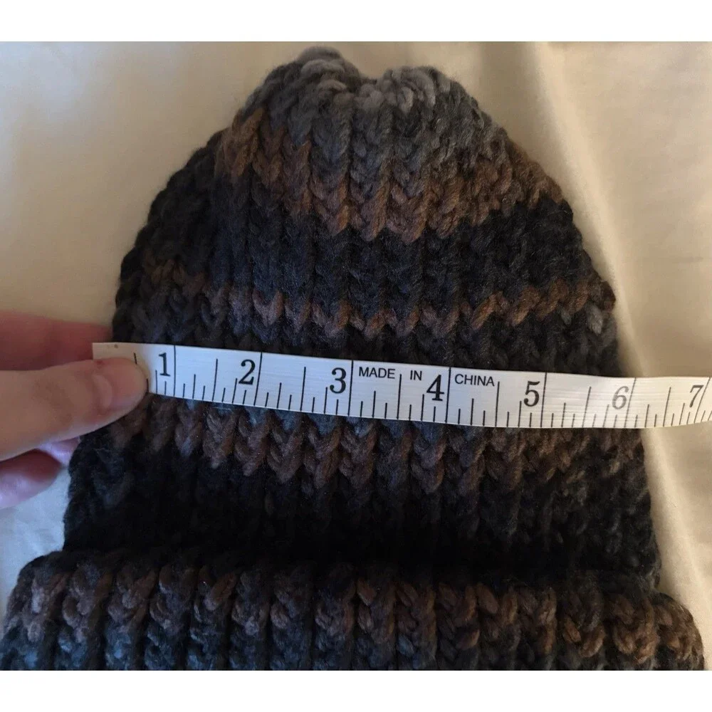 Handmade Kids Winter Beanie Hat and Scarf Set Multicolored Black Gray Brown Knit